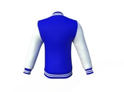 Blue Varsity Letterman Jacket With White Sleeves -Leather Clothing Store Collar 1 cf34a681 1bb2 418f af9e 982a5808de9c