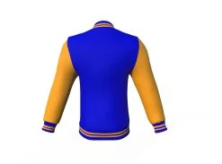 Blue Varsity Letterman Jacket With Gold Sleeves -Leather Clothing Store Collar 1 dfd17e45 871e 4bc2 94b7 8109279e41de