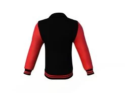 Black Varsity Letterman Jacket With Red Sleeves -Leather Clothing Store Collar 2 11973e8a 86d9 4bc5 b2f8 152d6c15dc7e