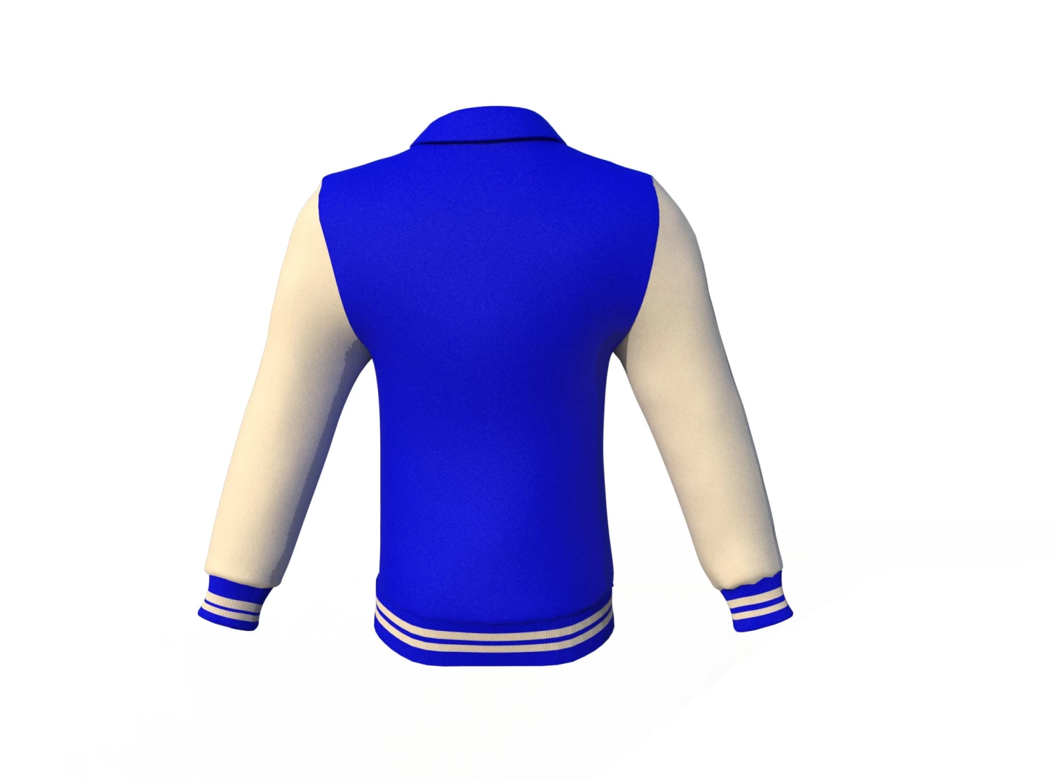 Blue Varsity Letterman Jacket With Cream Sleeves 8 Blue Varsity Letterman Jacket With Cream Sleeves - Image 6