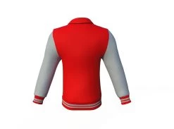 Red Varsity Letterman Jacket With Grey Sleeves 21 Red Varsity Letterman Jacket With Grey Sleeves -Leather Clothing Store Collar 2 152a4f74 2d8c 4172 a401 d9c65b1603b2
