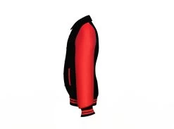 Black Varsity Letterman Jacket With Red Sleeves -Leather Clothing Store Collar 2 58dd450a bdcb 4faa bfe1 bcdd13c8fcfd