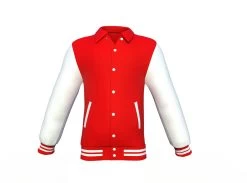 Red Varsity Letterman Jacket With White Sleeves 29 Red Varsity Letterman Jacket With White Sleeves -Leather Clothing Store Collar 2 99388c3a 05b0 4b92 885e 980d50db2d9f