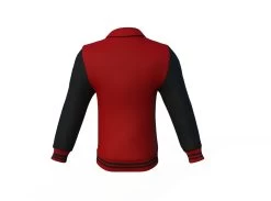 Maroon Varsity Letterman Jacket With Black Sleeves -Leather Clothing Store Collar 2 b98debc2 6ee8 47e9 a9f5 bff26a362ebd