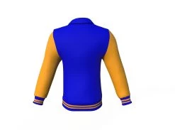 Blue Varsity Letterman Jacket With Gold Sleeves -Leather Clothing Store Collar 2 e5572e3a 9e92 49e9 a1a9 1e2e6895b9b8