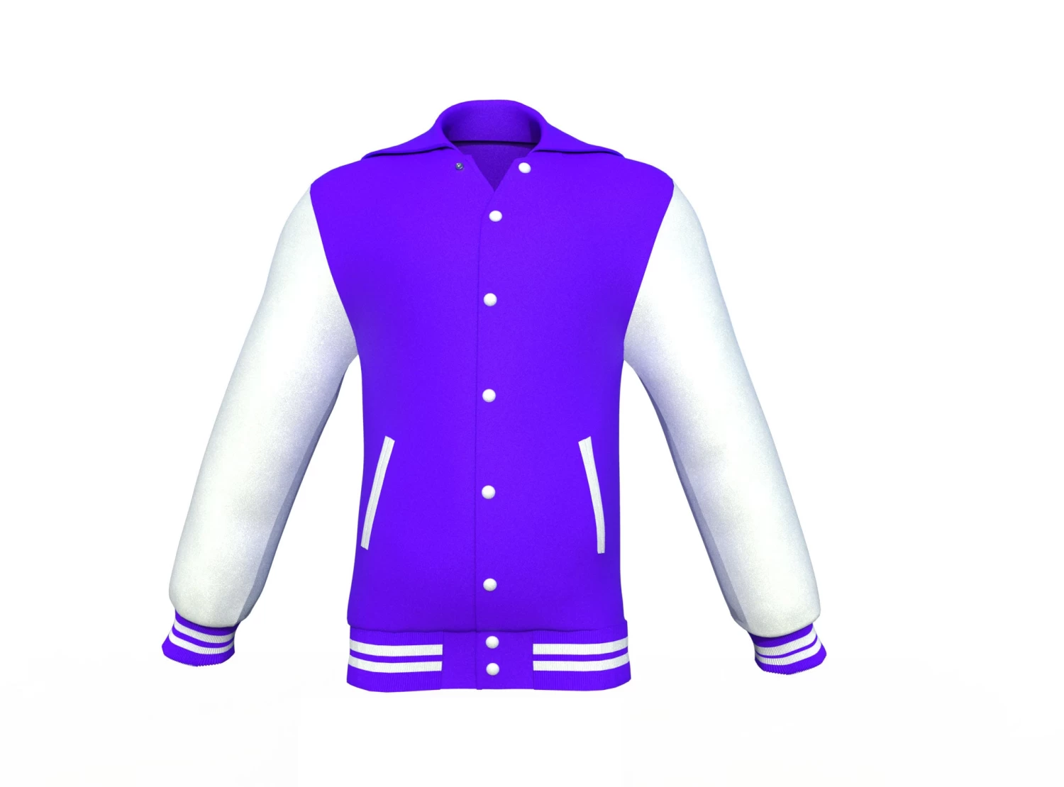 Purple Varsity Letterman Jacket With White Sleeves 5 Purple Varsity Letterman Jacket With White Sleeves - Image 3