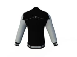 Black Varsity Letterman Jacket With Grey Sleeves 22 Black Varsity Letterman Jacket With Grey Sleeves -Leather Clothing Store Collar 3 5fcebc74 3814 4278 8e44 481bbca71f10