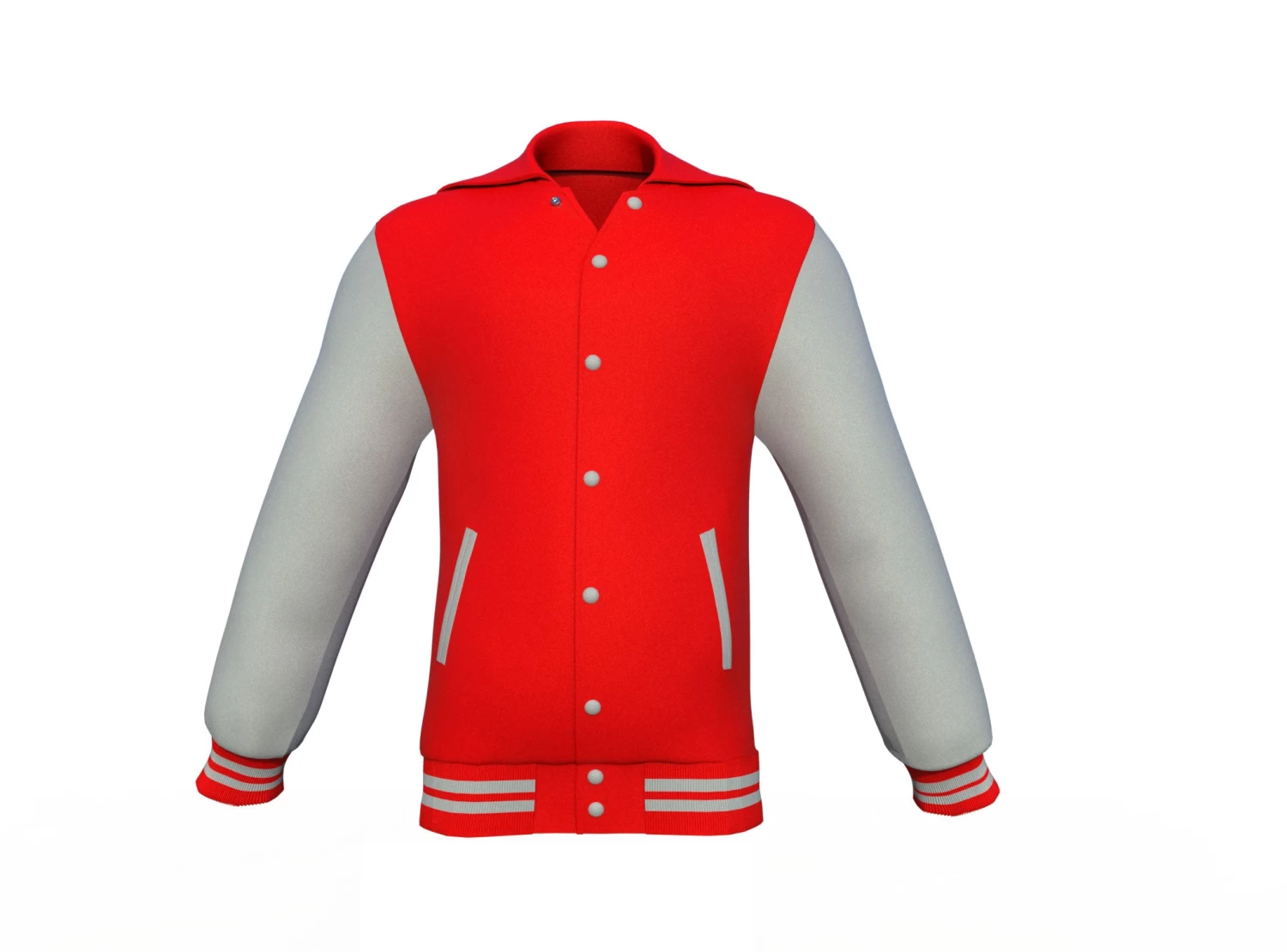 Red Varsity Letterman Jacket With Grey Sleeves 5 Red Varsity Letterman Jacket With Grey Sleeves - Image 3