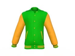 Light Green Varsity Letterman Jacket With Gold Sleeves 18 Light Green Varsity Letterman Jacket With Gold Sleeves -Leather Clothing Store Collar 3 d7833009 7643 4ff6 8ae7 cc050e374a83