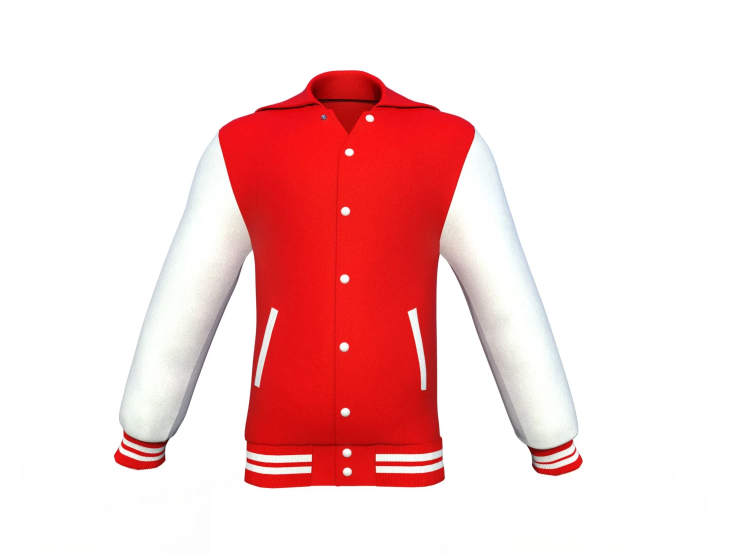 Red Varsity Letterman Jacket With White Sleeves 5 Red Varsity Letterman Jacket With White Sleeves - Image 3