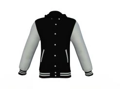 Black Varsity Letterman Jacket With Grey Sleeves 19 Black Varsity Letterman Jacket With Grey Sleeves -Leather Clothing Store Collar 4 069aaf7a 0643 4f83 9b08 c9cb4bc992d7