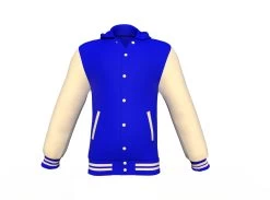 Blue Varsity Letterman Jacket With Cream Sleeves 19 Blue Varsity Letterman Jacket With Cream Sleeves -Leather Clothing Store Collar 4 0a51c9b1 c27f 4b67 9549 0739312f7db5