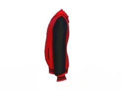 Red Varsity Letterman Jacket With Black Sleeves -Leather Clothing Store Collar 4 12c2d9fd 96c5 44f1 8451 99f3095d9836
