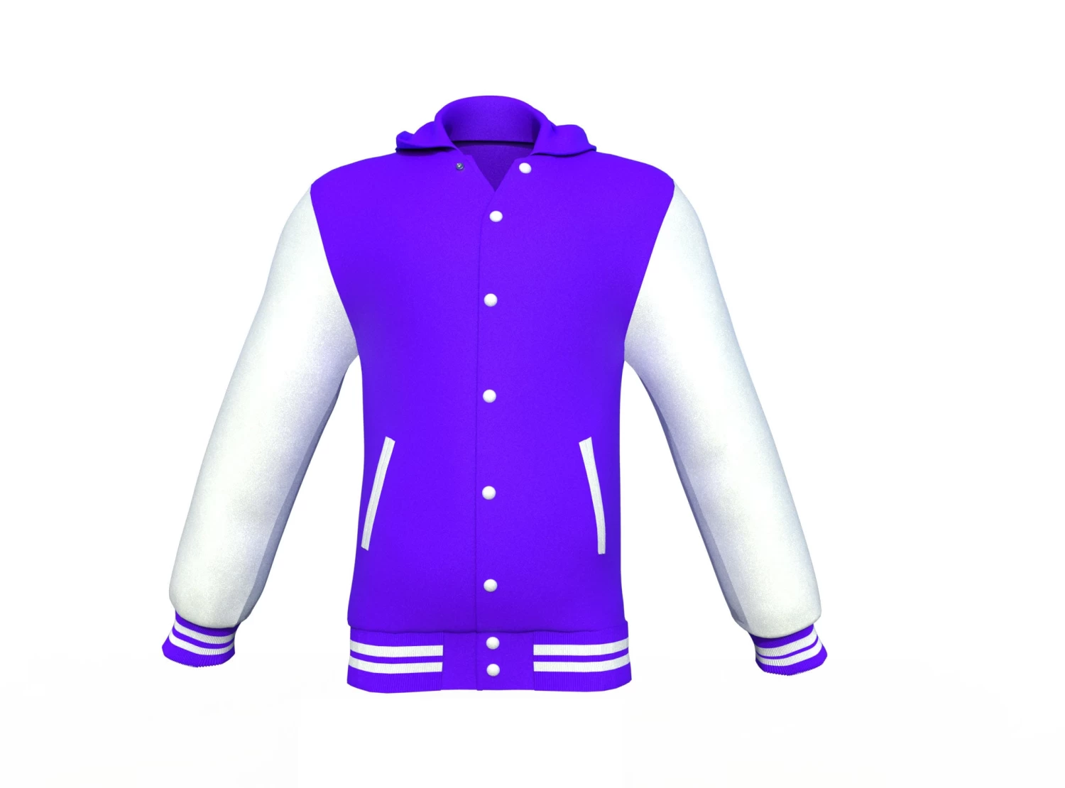 Purple Varsity Letterman Jacket With White Sleeves 6 Purple Varsity Letterman Jacket With White Sleeves - Image 4