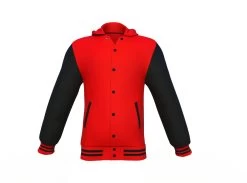 Red Varsity Letterman Jacket With Black Sleeves -Leather Clothing Store Collar 4 51ac04a7 76bd 4321 88c4 5d2525a2e489