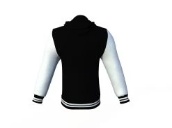 Black Varsity Letterman Jacket With White Sleeves -Leather Clothing Store Collar 4 9b260c25 b809 43dc a44f 4bed091c508c
