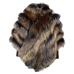 Women's Crystal Fox Fur Cape/poncho