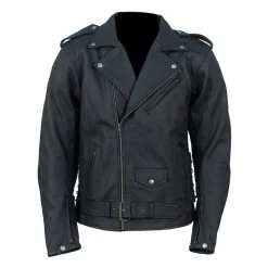 Colin's Matte Leather Biker Jacket With Side Lacing