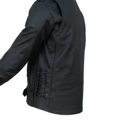 Colin's Matte Leather Biker Jacket With Side Lacing -Leather Clothing Store D1170637ok