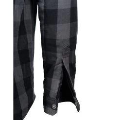 Grey Armored Motorcycle Riding Flannel Shirt -Leather Clothing Store D1170693ok