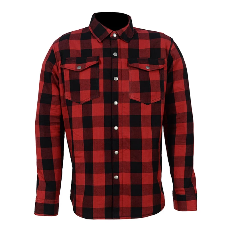 Red Moto Rider Armored Motorcycle Flannel Shirt 3 Red Moto Rider Armored Motorcycle Flannel Shirt