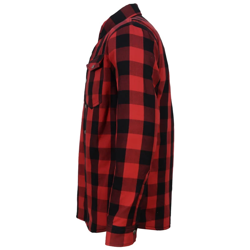 Red Moto Rider Armored Motorcycle Flannel Shirt 6 Red Moto Rider Armored Motorcycle Flannel Shirt - Image 4