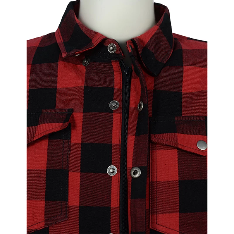 Red Moto Rider Armored Motorcycle Flannel Shirt 7 Red Moto Rider Armored Motorcycle Flannel Shirt - Image 5
