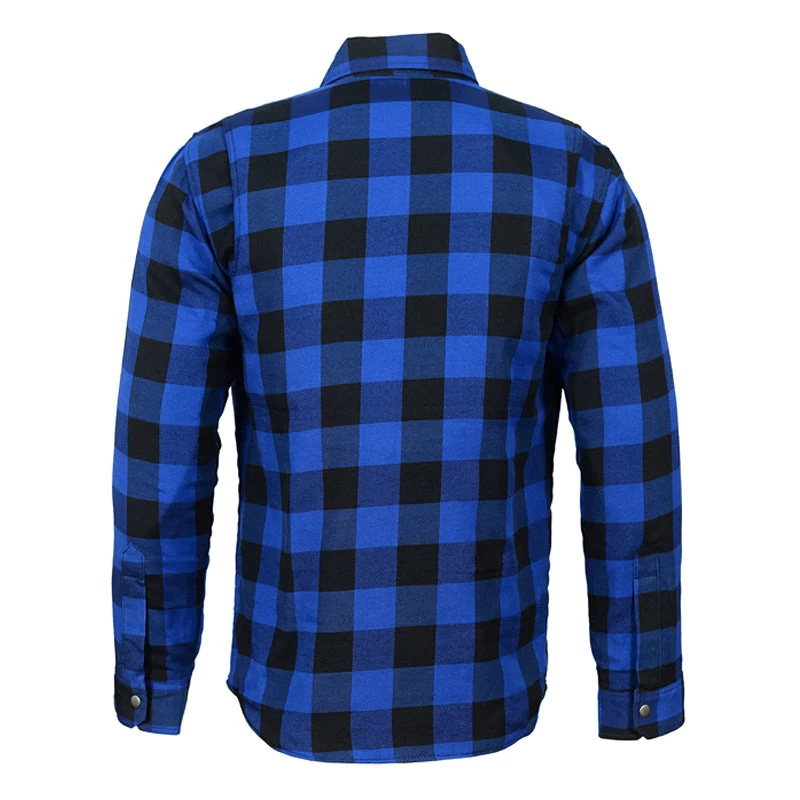 Blue Moto Rider Armored Motorcycle Flannel Shirt 5 Blue Moto Rider Armored Motorcycle Flannel Shirt - Image 3