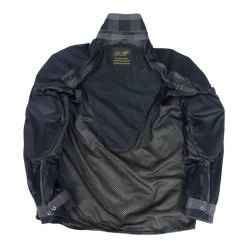 Grey Armored Motorcycle Riding Flannel Shirt -Leather Clothing Store D1170735ok