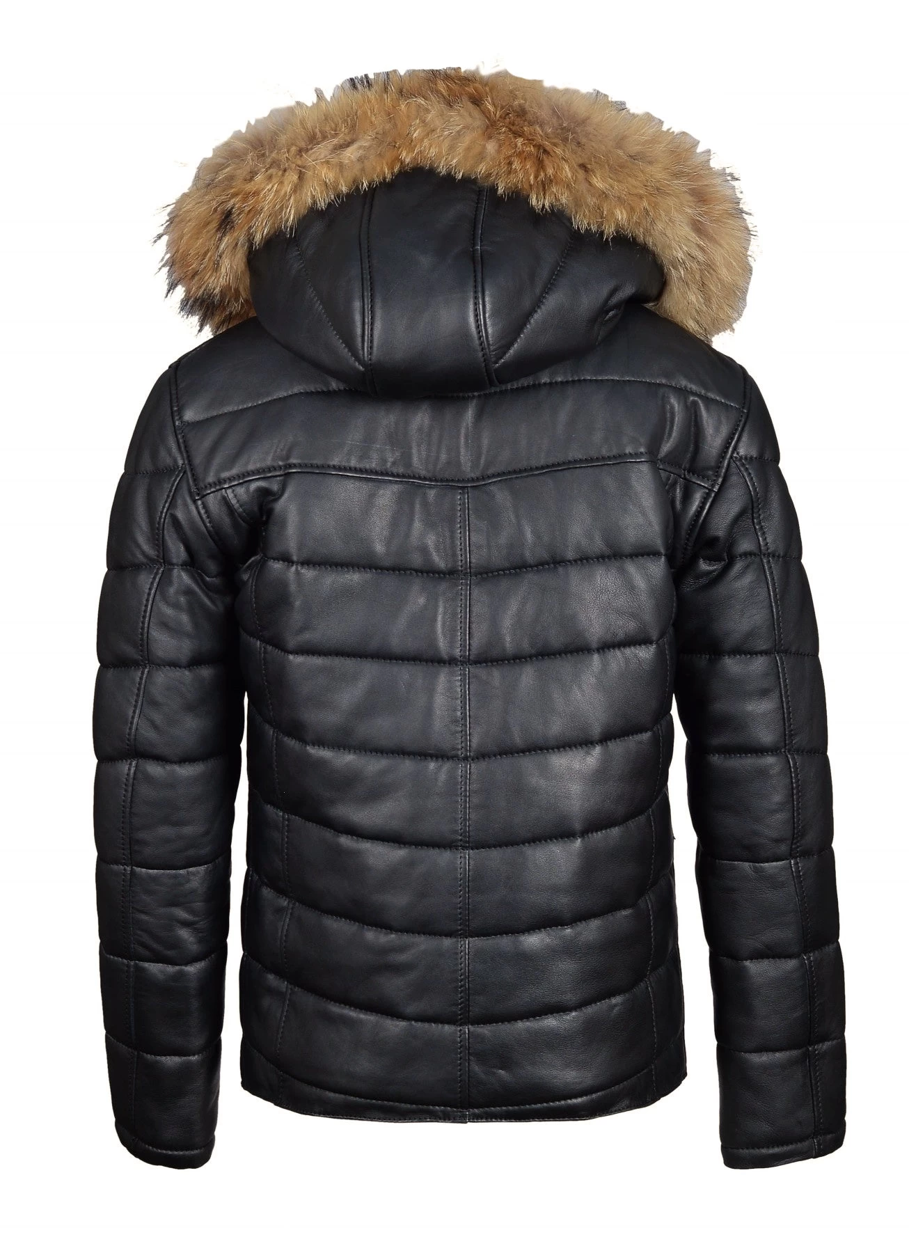 Rossi's Polyfill Winter Leather Jacket With Fur On Hoodie 9 Rossi's Polyfill Winter Leather Jacket With Fur On Hoodie - Image 7