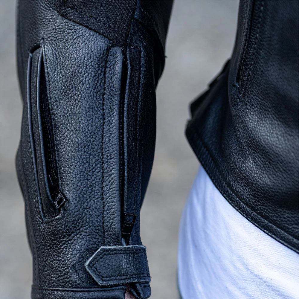 "The Real Racer" Black Premium Leather Armored Motorcycle Jacket 12 "The Real Racer" Black Premium Leather Armored Motorcycle Jacket - Image 10