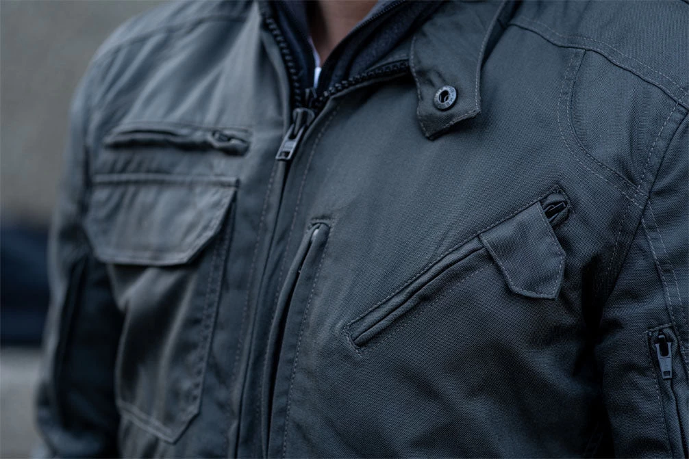 "Grey Utility" Air Ventilation And Hooded Breathable And Waterproof Textile Motorcycle Jacket With Armor Protectors 10 "Grey Utility" Air Ventilation And Hooded Breathable And Waterproof Textile Motorcycle Jacket With Armor Protectors - Image 8