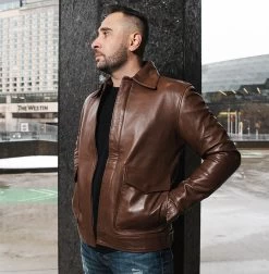 Raphael Brown Bomber Jacket 13 Raphael Brown Bomber Jacket -Leather Clothing Store DSC09168