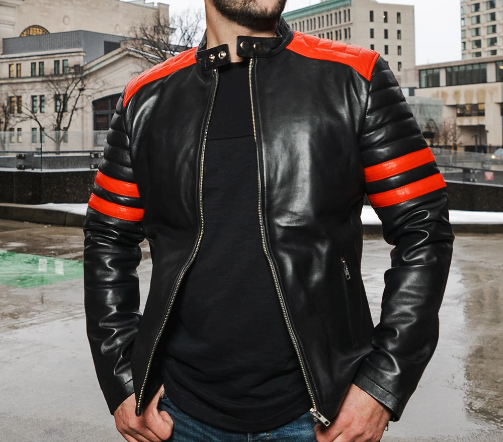 Black Moto Style Jacket With Shoulder And Arm Patches 4 Black Moto Style Jacket With Shoulder And Arm Patches - Image 2