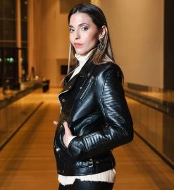 Meredith's Biker Style Jacket With Snap Buttons Closure 11 Meredith's Biker Style Jacket With Snap Buttons Closure -Leather Clothing Store DSC09855