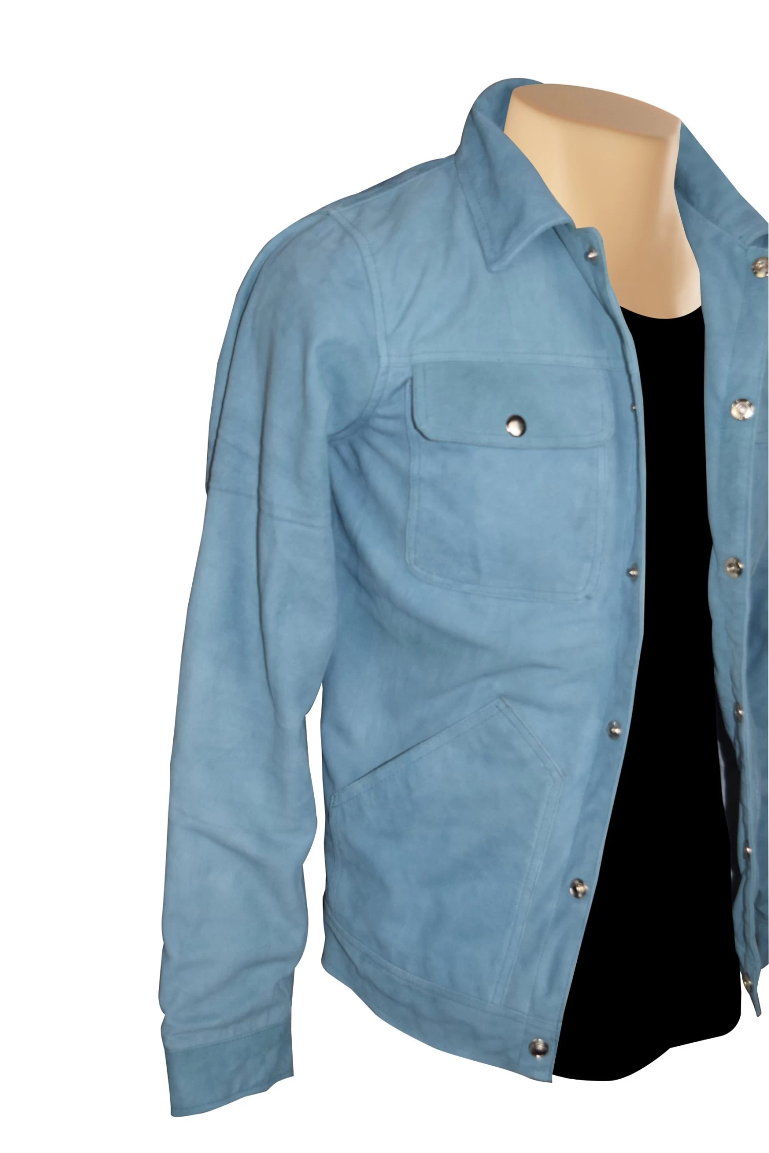 Sky Blue Suede Shirt 6 Sky Blue Suede Shirt - Image 4
