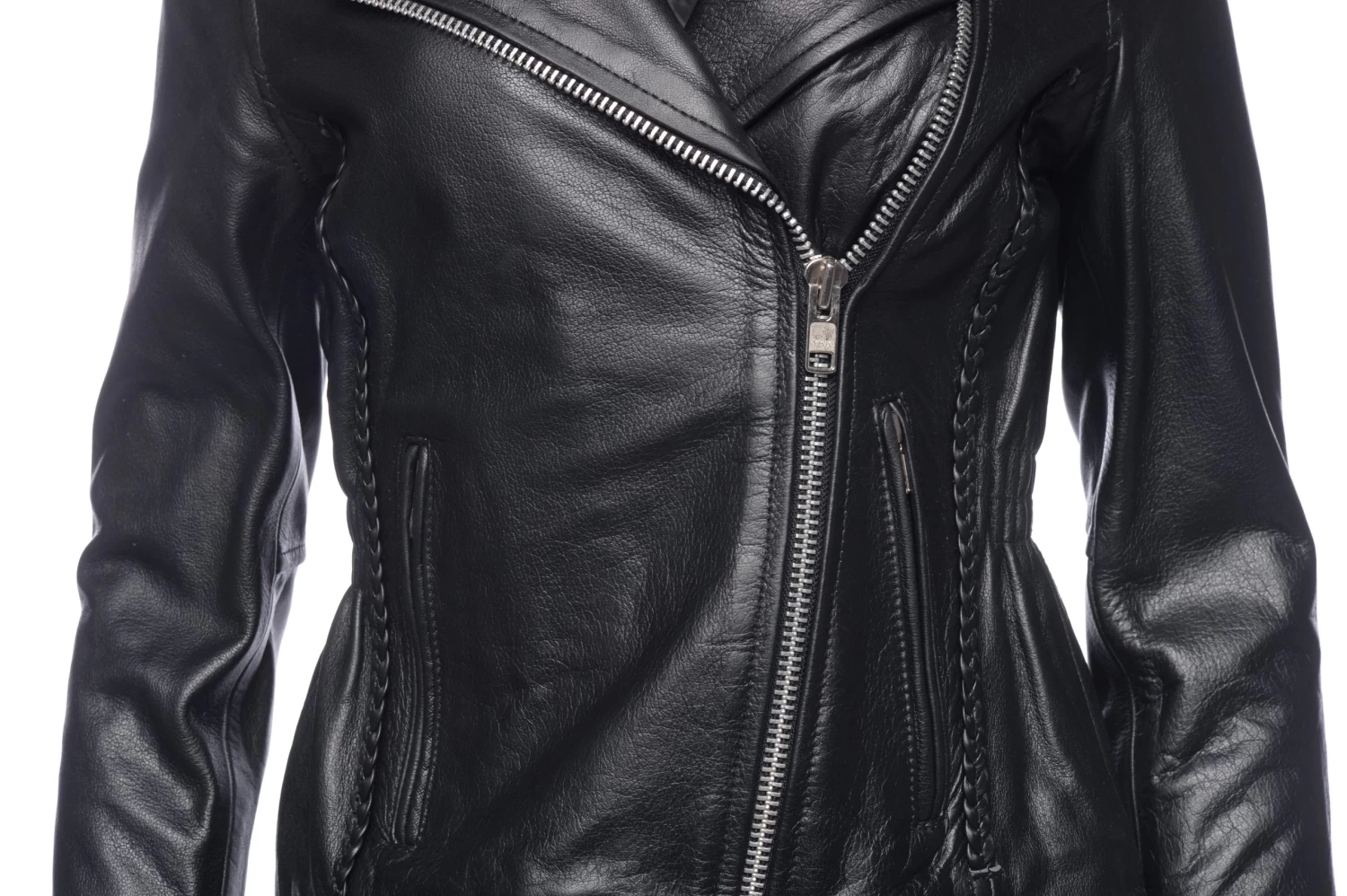 Anna Biker Heavy Leather Jacket With Braiding 6 Anna Biker Heavy Leather Jacket With Braiding - Image 4