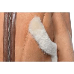 Kristy Vintage Cognac Womens Crop Shearling Bomber Jacket 20 Kristy Vintage Cognac Womens Crop Shearling Bomber Jacket -Leather Clothing Store DSC 7217