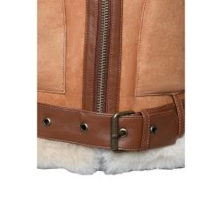 Kristy Vintage Cognac Womens Crop Shearling Bomber Jacket 21 Kristy Vintage Cognac Womens Crop Shearling Bomber Jacket -Leather Clothing Store DSC 7218