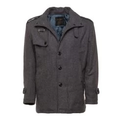 Deon John's Grey Wool Coat With Epaulettes