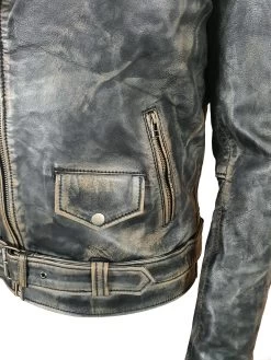 Distressed Biker Style Jacket With Belt 12 Distressed Biker Style Jacket With Belt -Leather Clothing Store DistressedBikerJacketwithBelt
