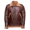 Esa Brown Bomber Sheepskin Shearling Jacket With Large Pockets 2 Esa Brown Bomber Sheepskin Shearling Jacket With Large Pockets -Leather Clothing Store EsaBrownBomberSheepskinShearlingJacketwithlargepockets 1