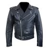 "Perfect Biker Style" Classic Black Premium Leather Motorcycle Jacket With Removable Armor 1 "Perfect Biker Style" Classic Black Premium Leather Motorcycle Jacket With Removable Armor -Leather Clothing Store FLAPJKT01