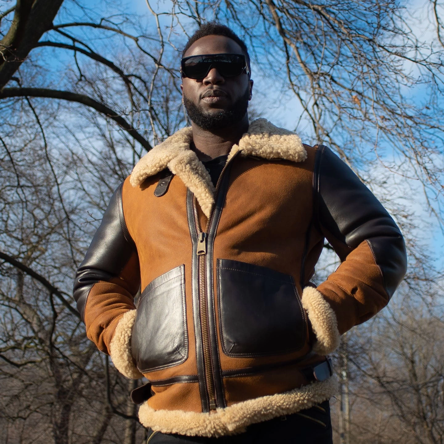 Juke's Bomber Aviator Shearling Jacket 4 Juke's Bomber Aviator Shearling Jacket - Image 2