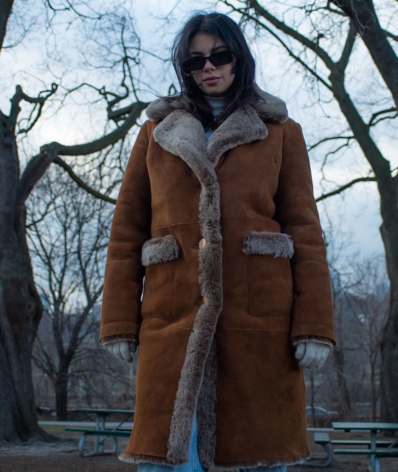 Sabina Tobacco Long Shearling Coat 6 Sabina Tobacco Long Shearling Coat - Image 4