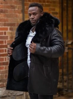 Cody's Shearling Trench Coat With Fox Fur Trims -Leather Clothing Store FashionDec19 57