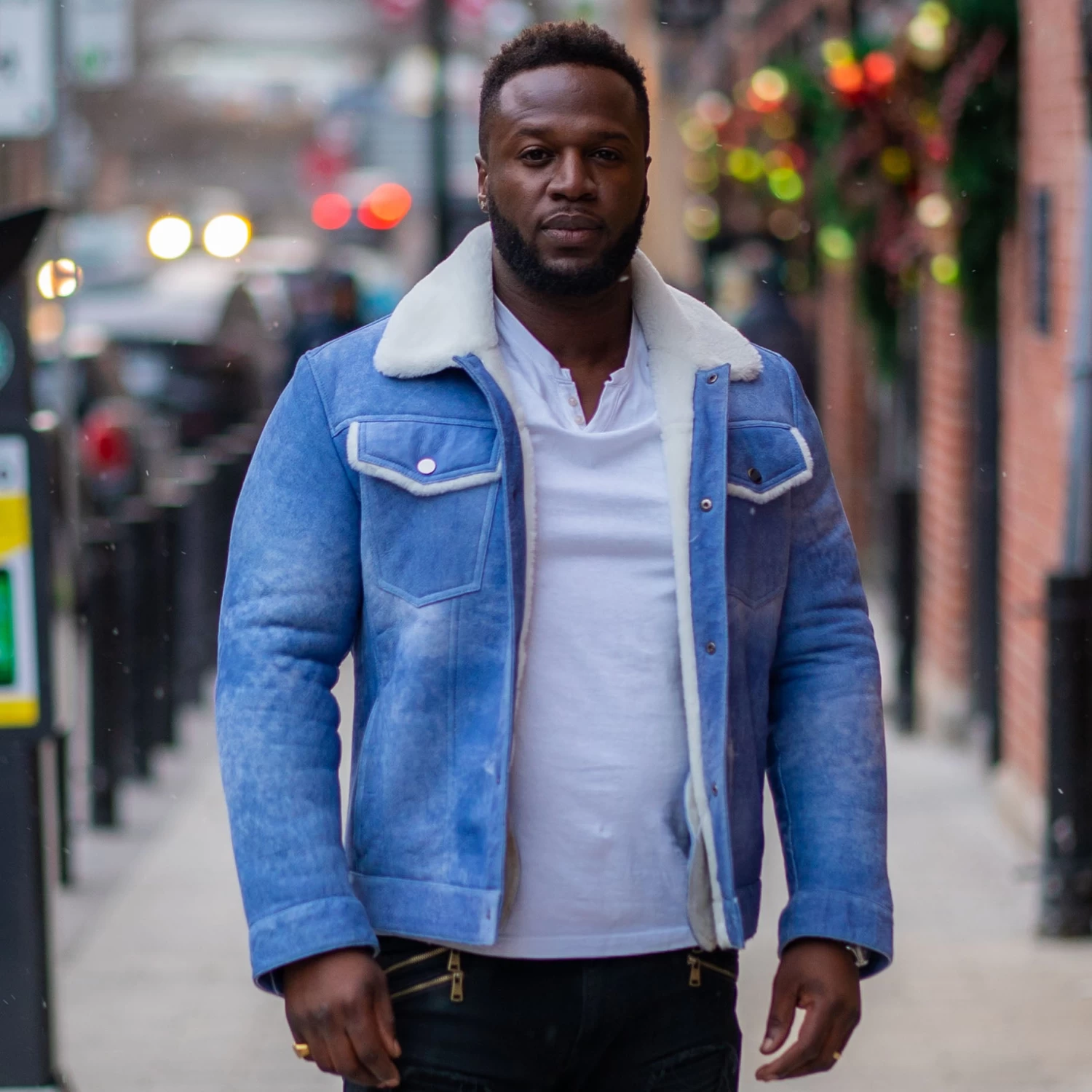 Chris' Denim Style Shearling Trucker Style Jacket 4 Chris' Denim Style Shearling Trucker Style Jacket - Image 2