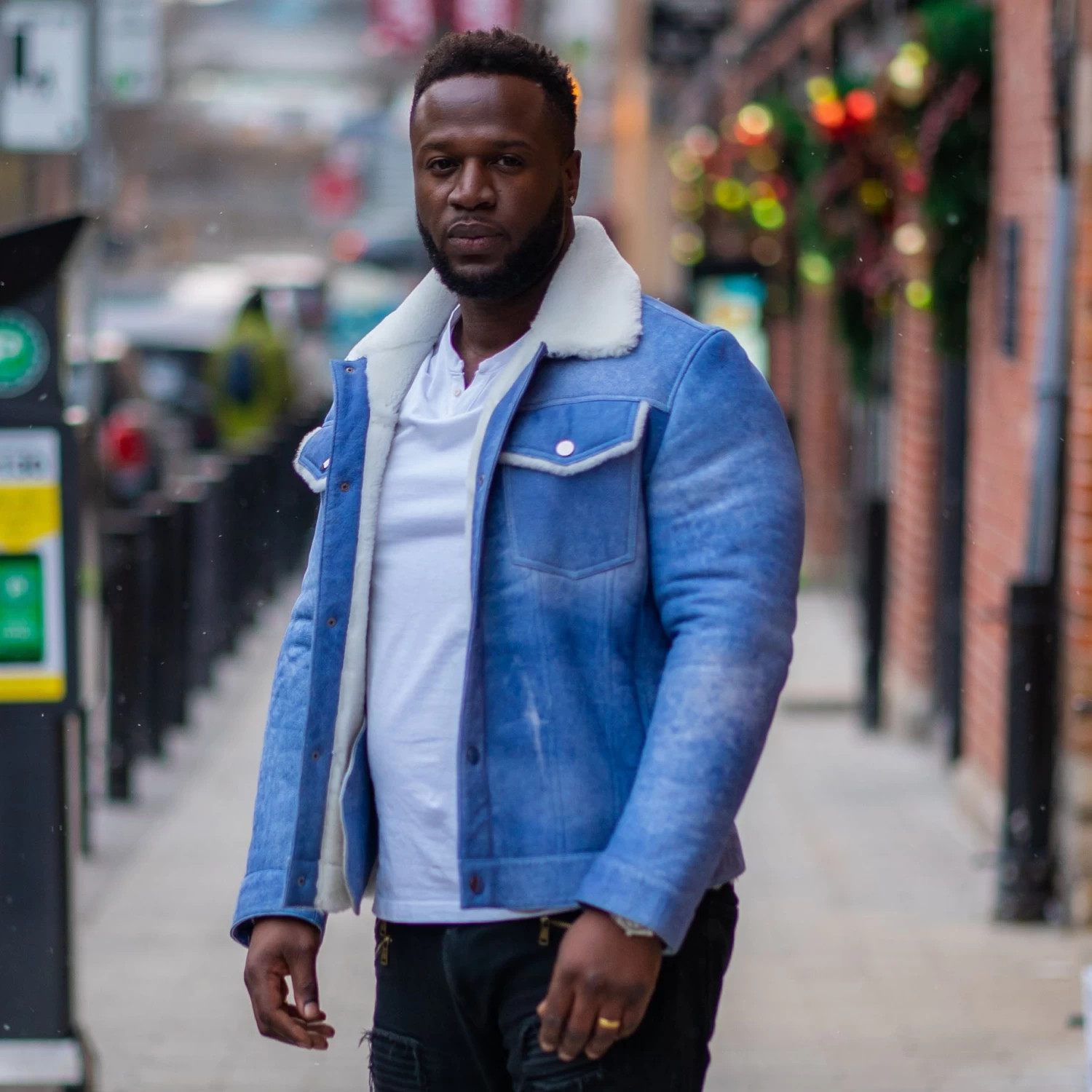 Chris' Denim Style Shearling Trucker Style Jacket 5 Chris' Denim Style Shearling Trucker Style Jacket - Image 3