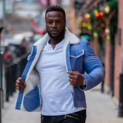 Chris' Denim Style Shearling Trucker Style Jacket 11 Chris' Denim Style Shearling Trucker Style Jacket -Leather Clothing Store FashionDec19 81