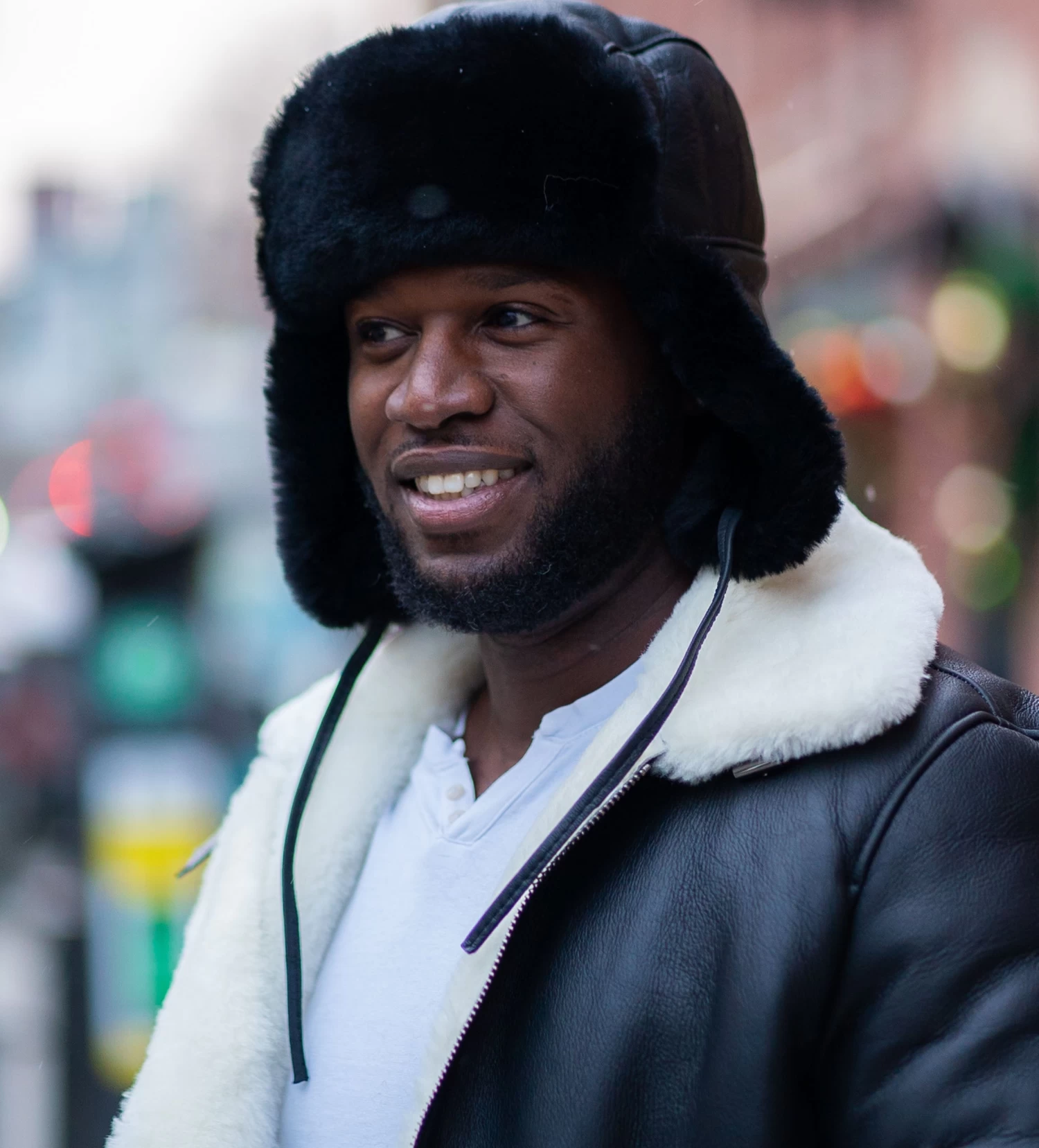 B-3 Sheepskin Shearling Black Aviator Hat 4 B-3 Sheepskin Shearling Black Aviator Hat - Image 3